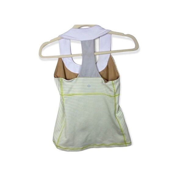 Lululemon Scoop Neck Tank Top Yellow White Stripe - Picture 4 of 4